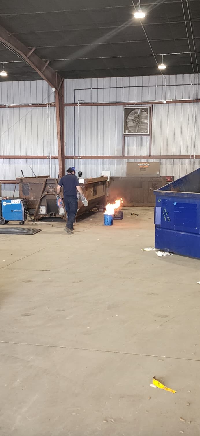 “Someone was welding next to the paint bucket.”